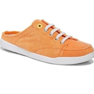 Vionic Women's Breeze Tangerine Orange Terry Cloth Slip On Mule Sneakers